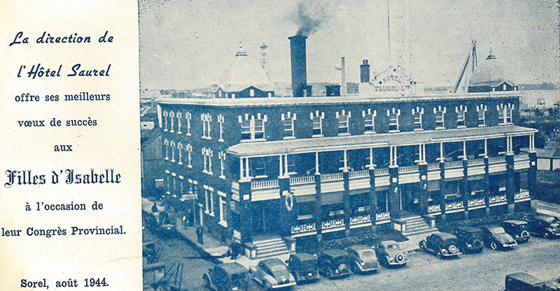 Une publicité de l'Hôtel Saurel